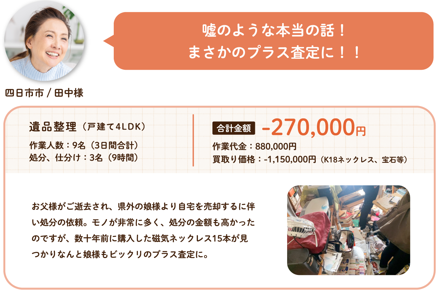 嘘のような本当の話!まさかのプラス査定に!!